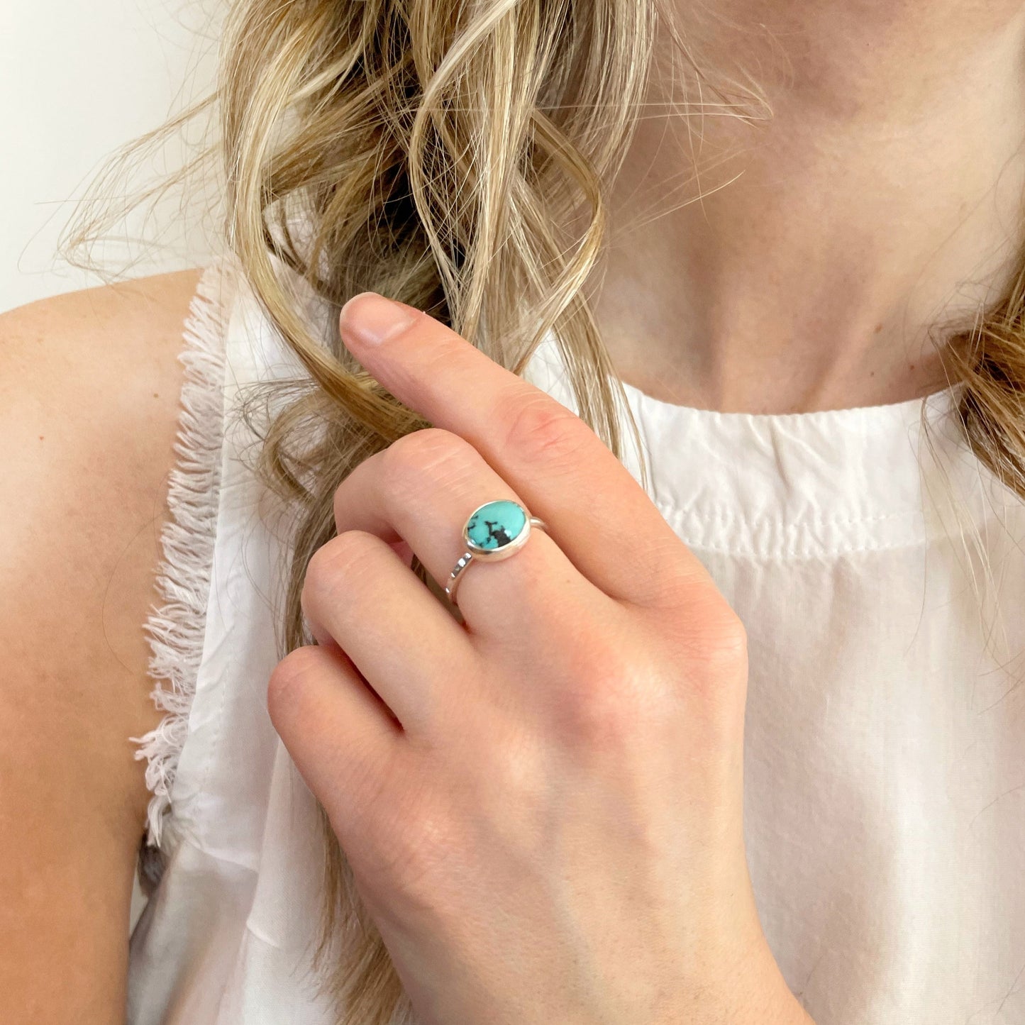 Birches Turquoise Stacking Oval Ring No. 09 | Size 6