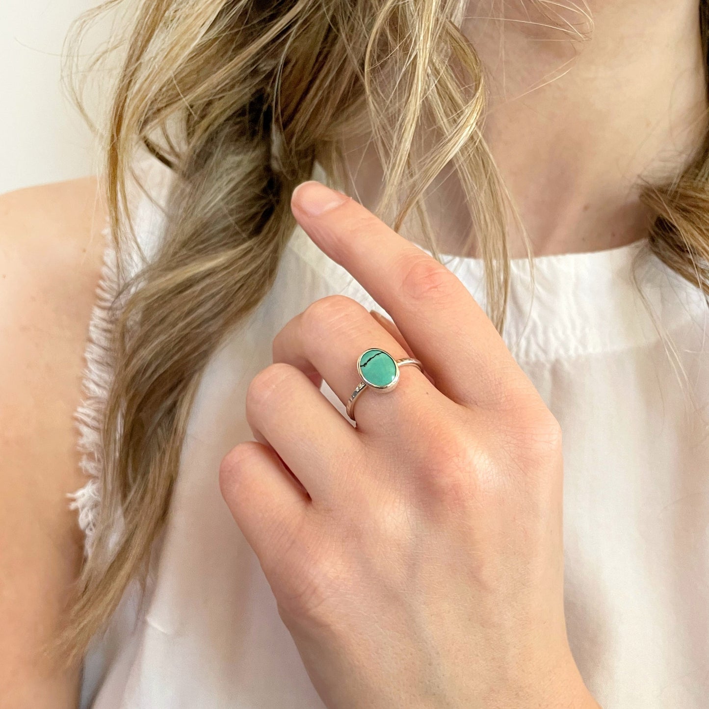 Birches Turquoise Stacking Oval Ring No. 10 | Size 7