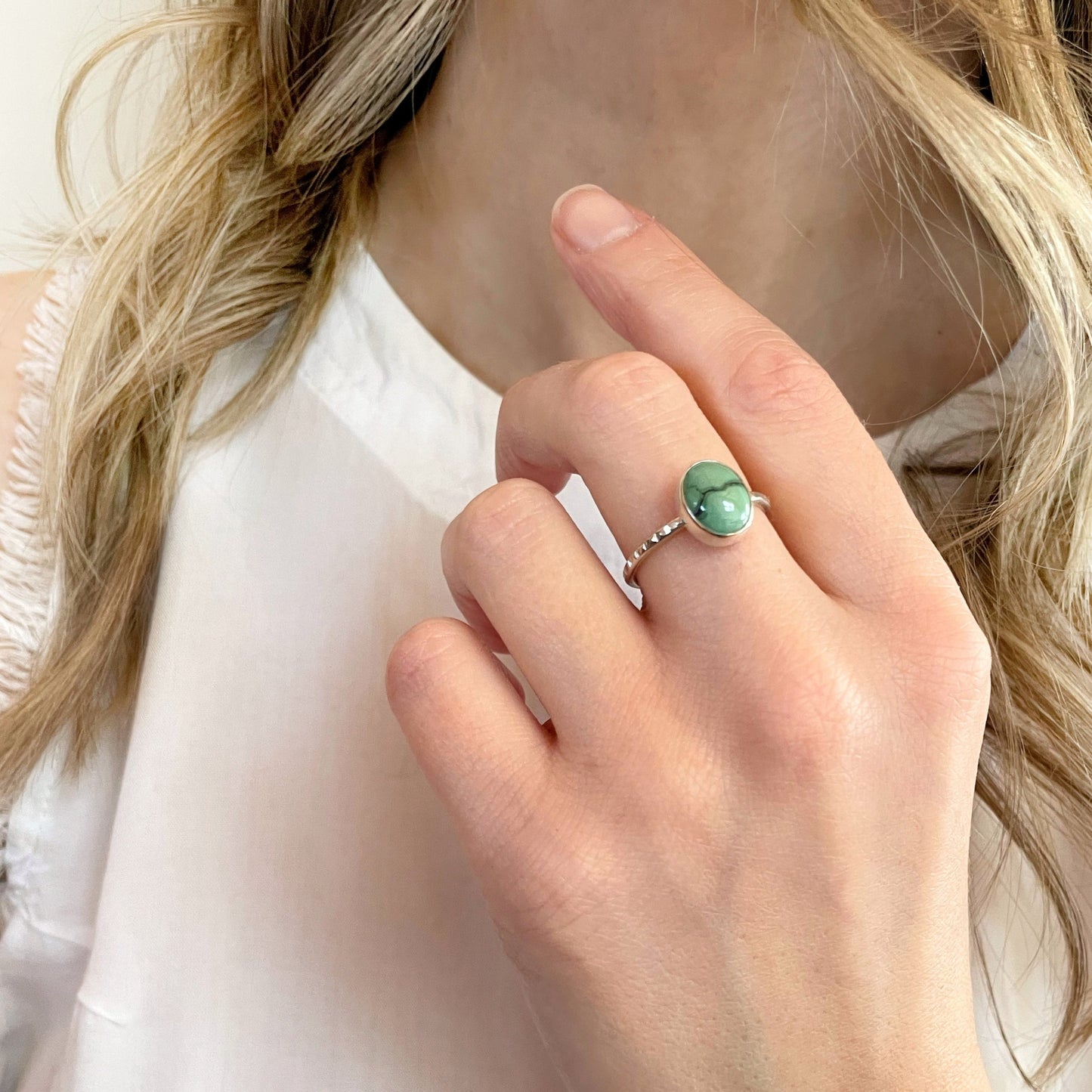 Birches Turquoise Stacking Oval Ring No. 11 | Size 8