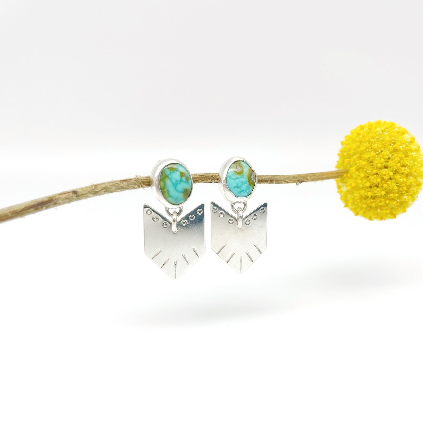 Sonoran Gold Turquoise Dangle Stud Earring