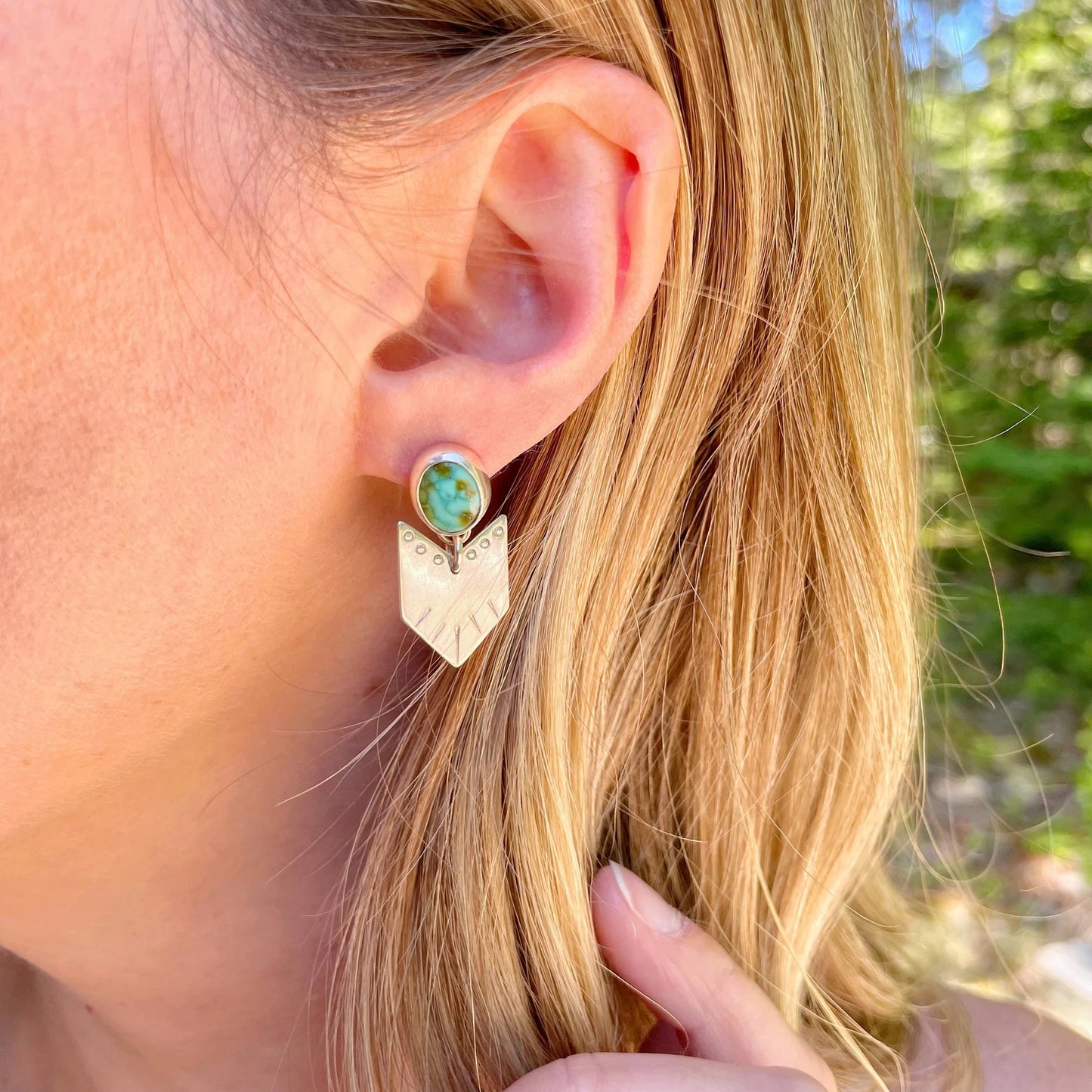 Sonoran Gold Turquoise Dangle Stud Earring