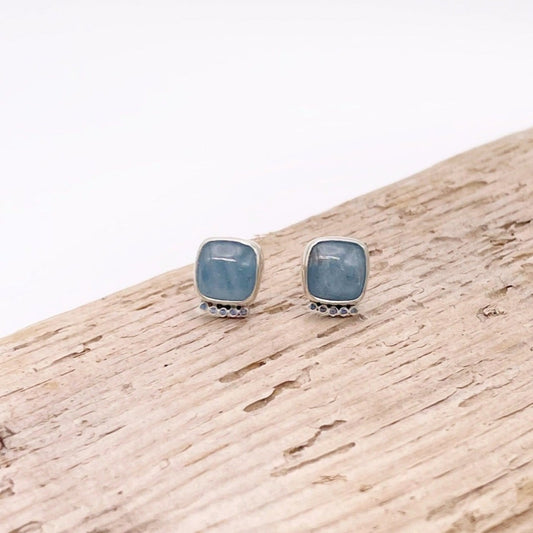 Aquamarine Square Dottie Stud