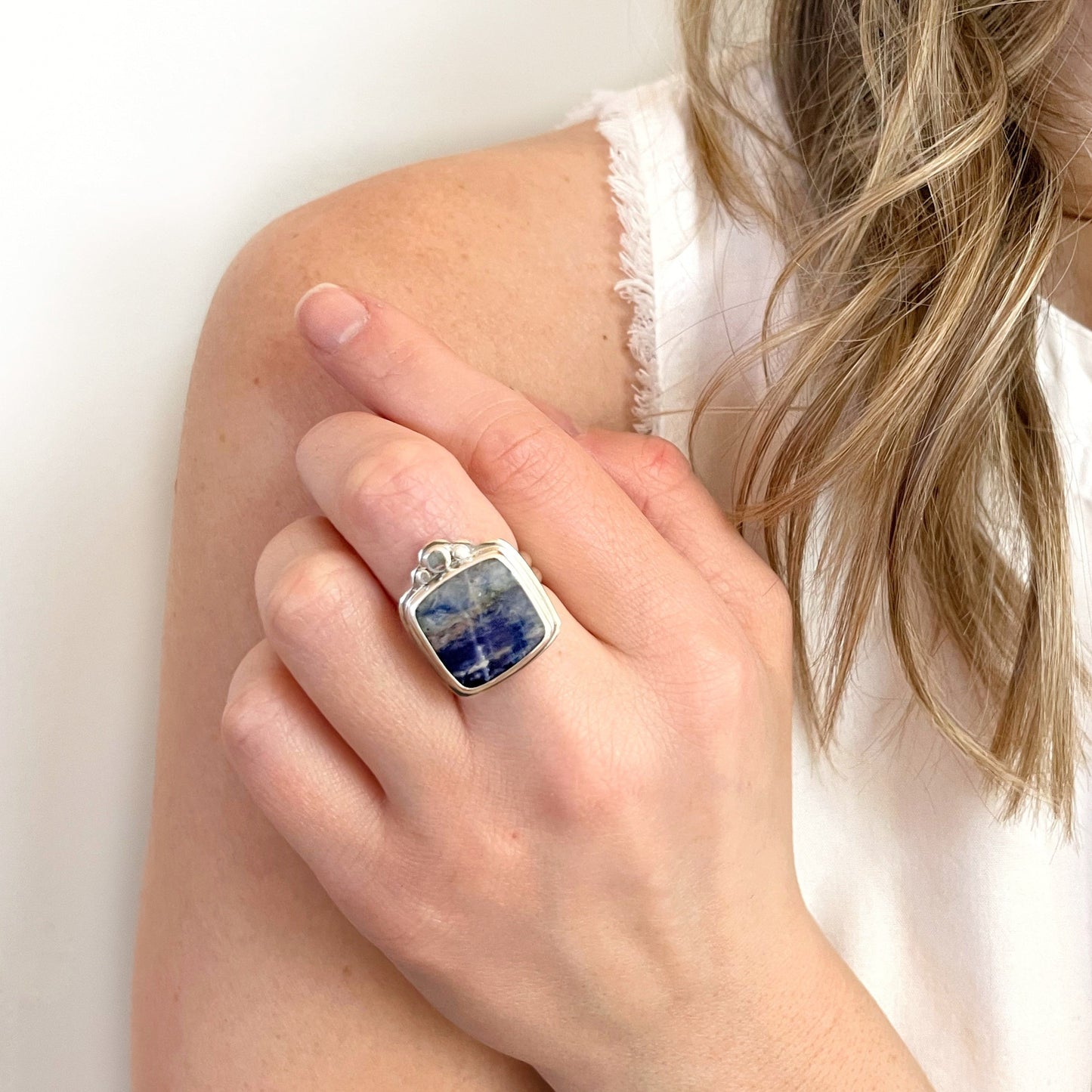 Stormy Skies Sodalite Ring | Size 6