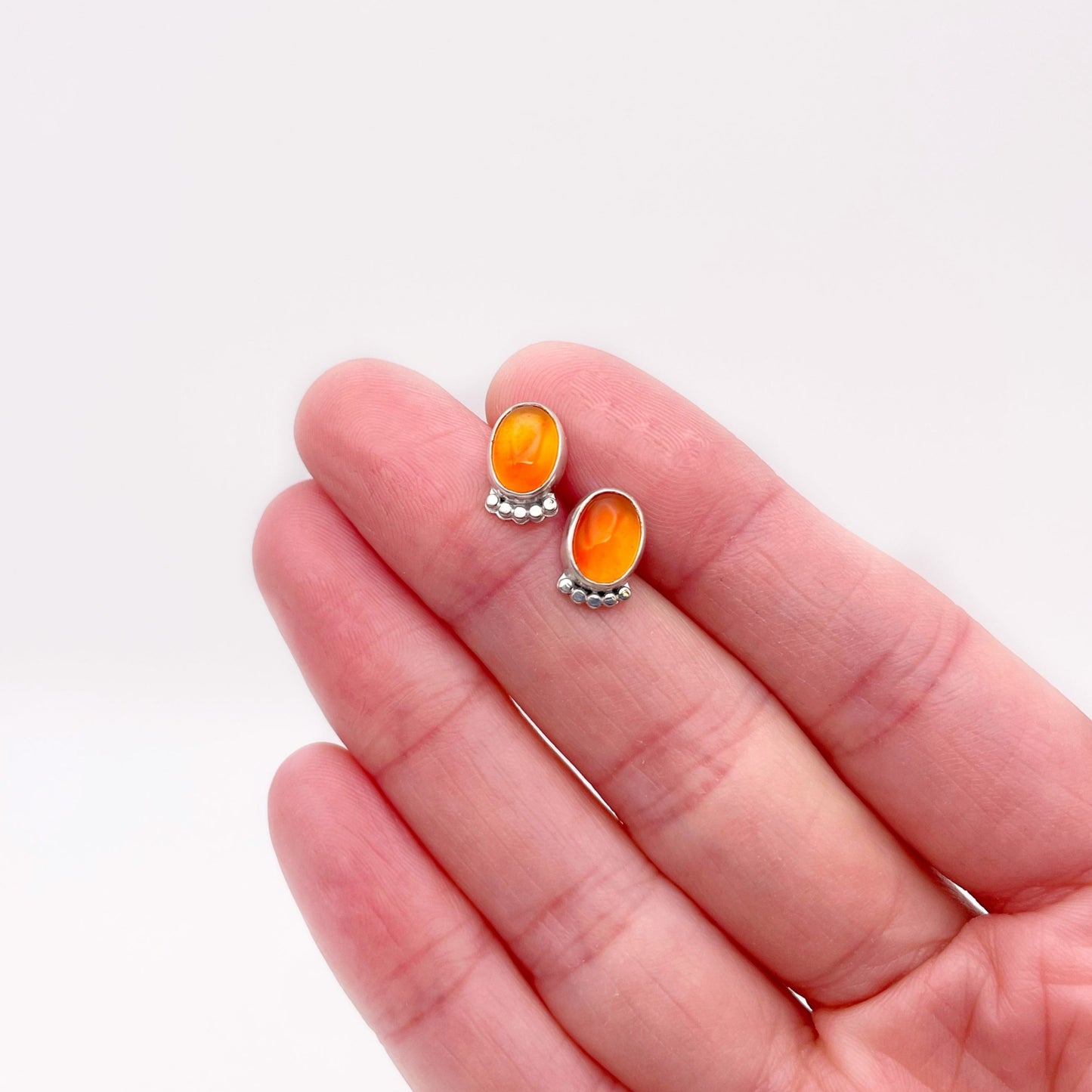 Carnelian Oval Dottie Stud