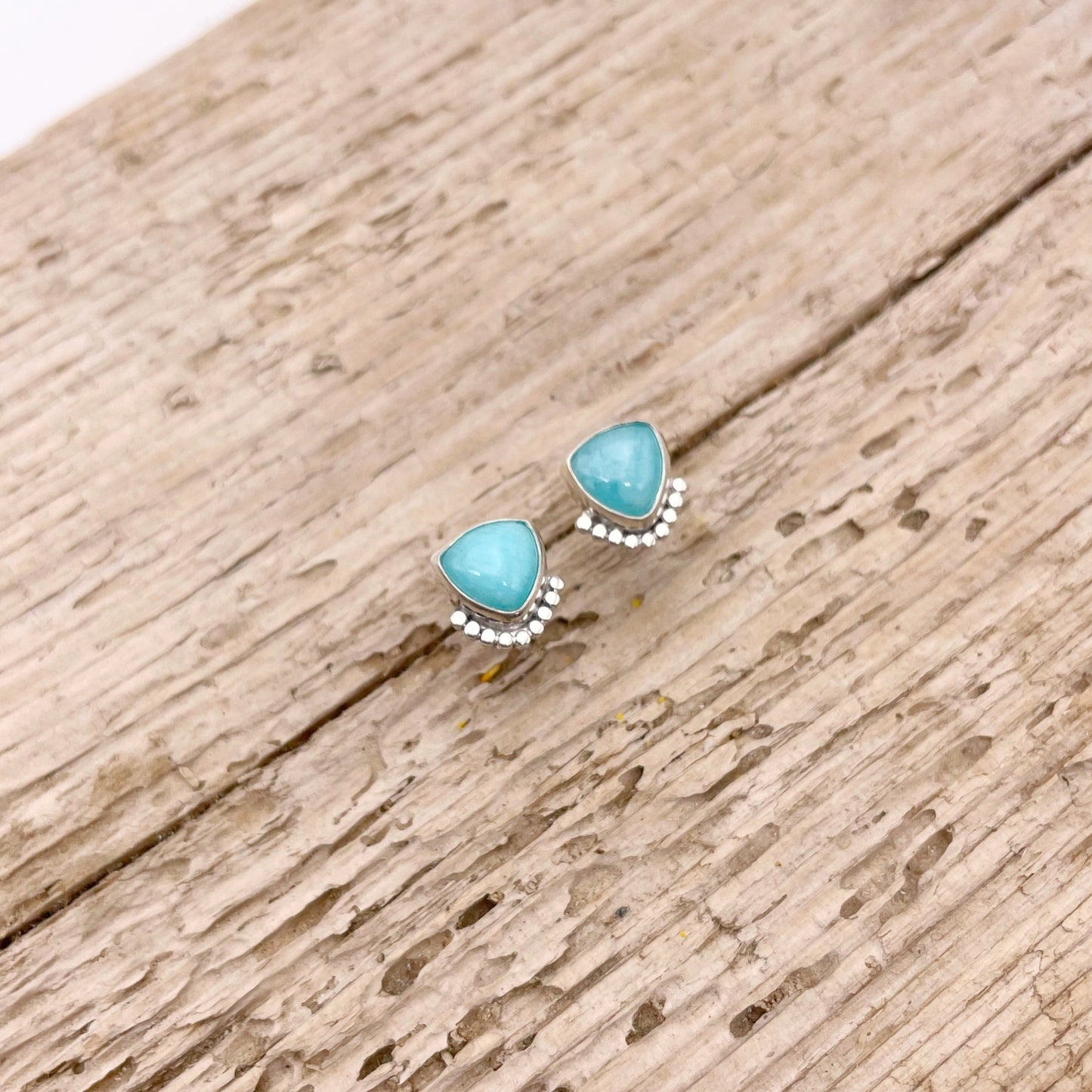 Amazonite Triangle Dottie Stud